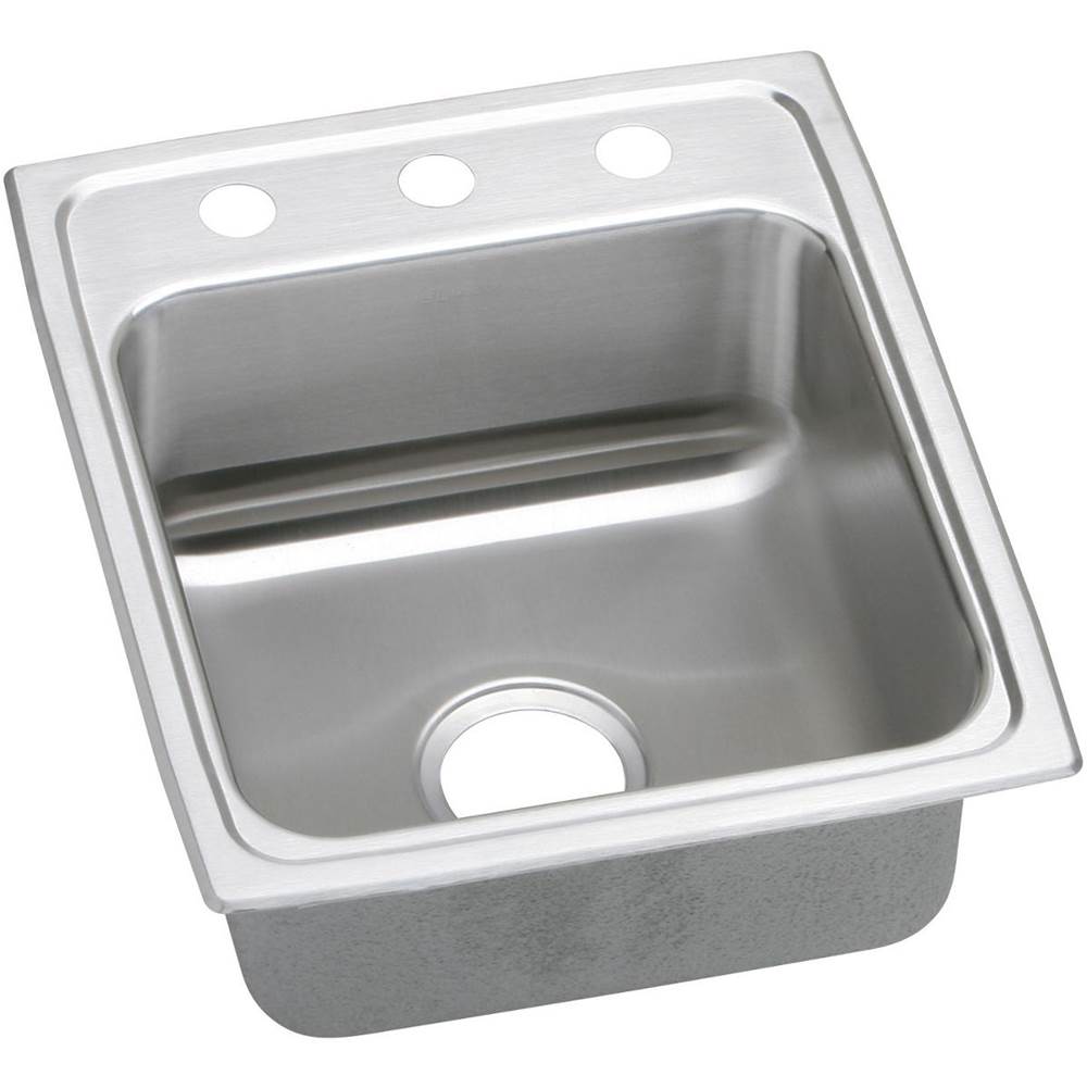 Elkay Lustertone Classic Stainless Steel 17'' x 20'' x 6-1/2'', 1-Hole Single Bowl Drop-in ADA Sink with Quick-clip