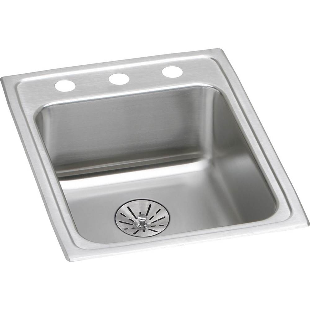 Elkay Lustertone Classic Stainless Steel 17'' x 22'' x 6-1/2'', 2-Hole Single Bowl Drop-in ADA Sink with Perfect Drain
