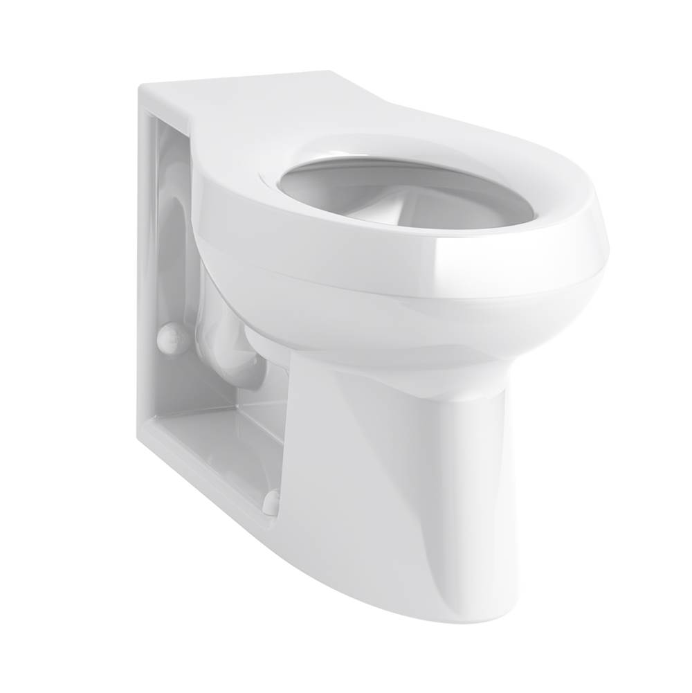 Kohler Anglesey™ Floor-mounted rear spud antimicrobial flushometer bowl with integral seat