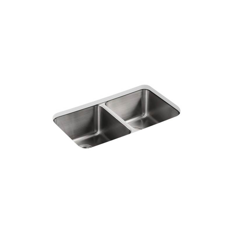 Kohler Undertone® 31-1/2'' x 18'' x 9-3/4'' Undermount double-equal bowl kitchen sink