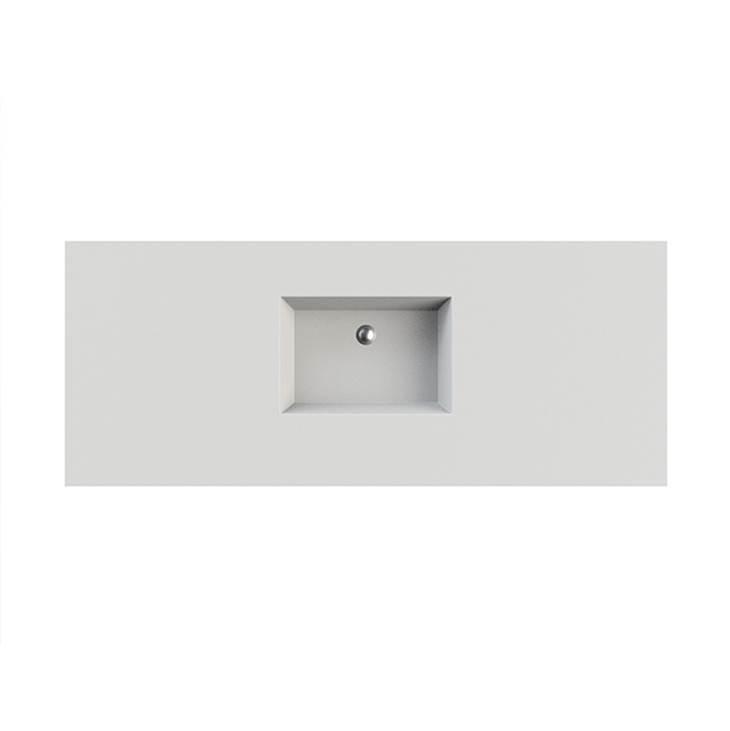 MTI Baths Petra 2 Sculpturestone Counter Sink Double Bowl Up To 80'' - Matte Biscuit