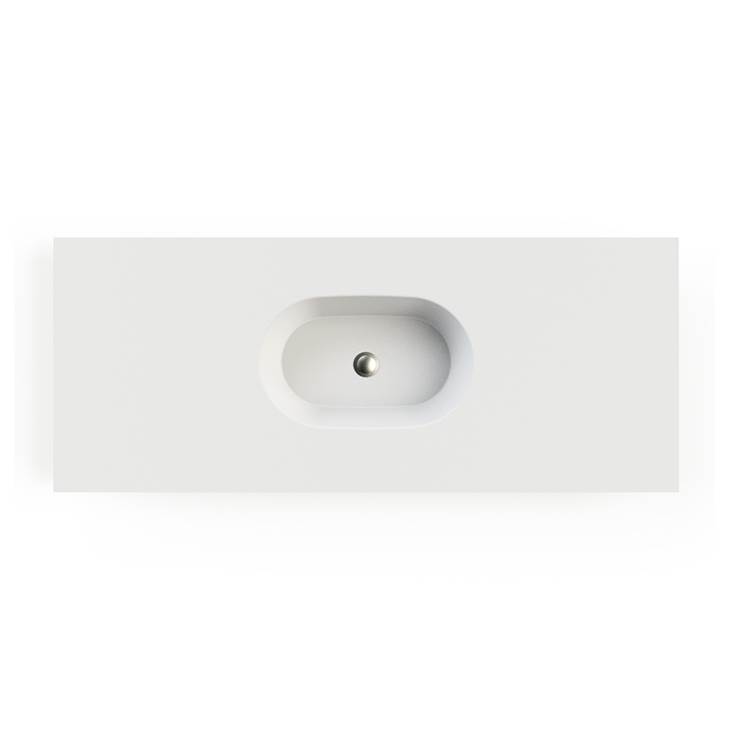 MTI Baths Leona 1 Sculpturestone Counter Sink Single Bowl Up To 43''- Matte White