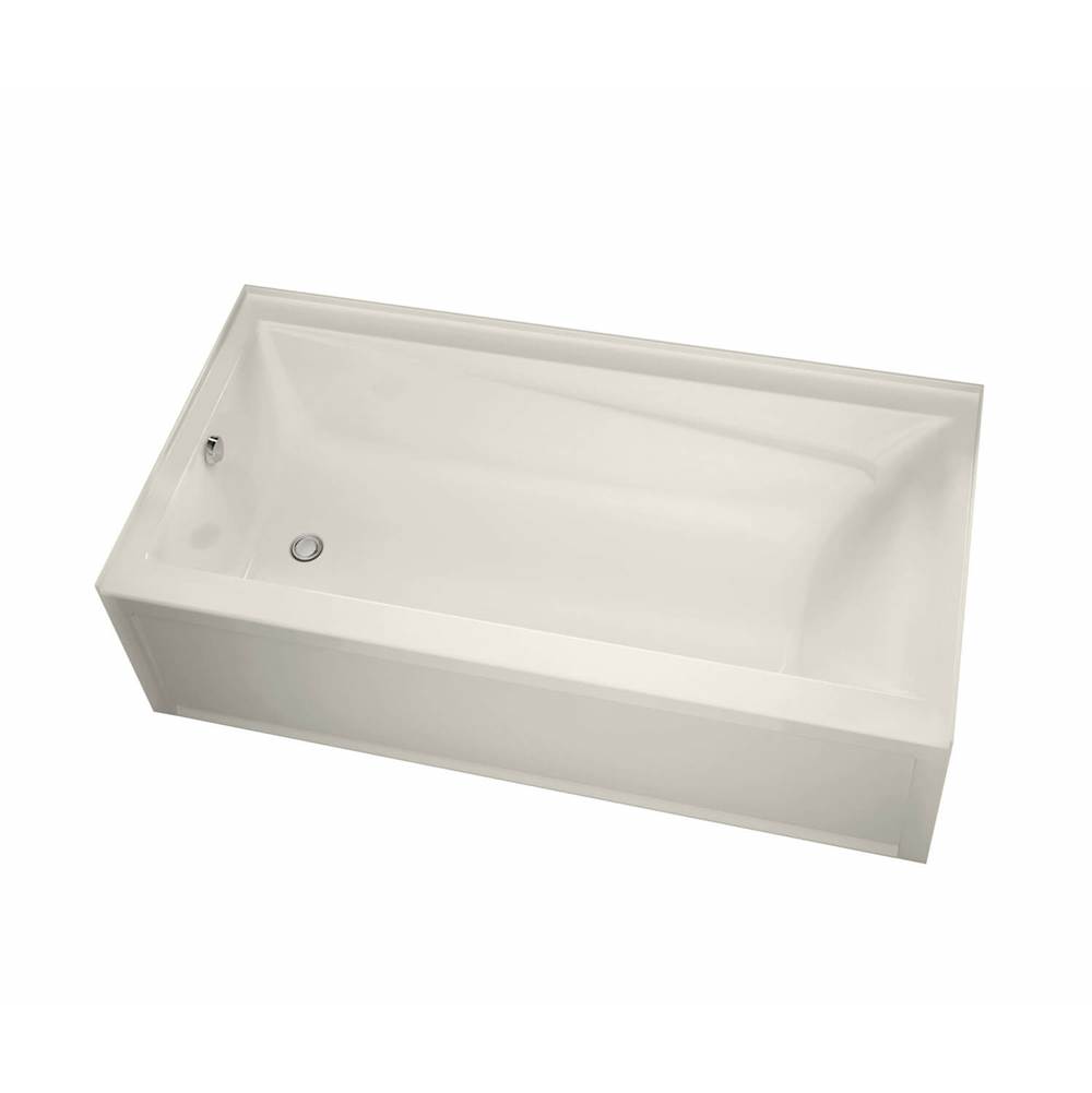 Maax Exhibit 6032 IFS AFR Acrylic Alcove Left-Hand Drain Combined Whirlpool & Aeroeffect Bathtub in Biscuit