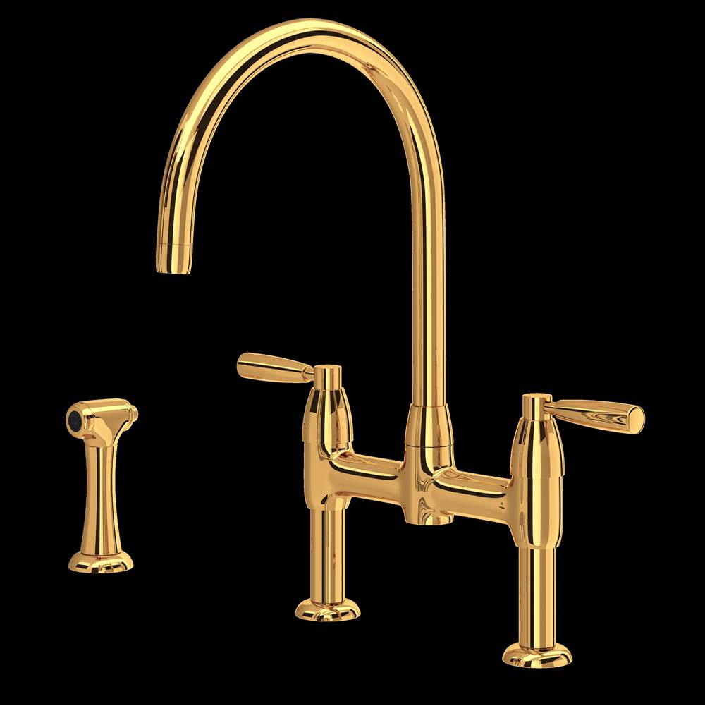 Rohl Holborn™ Bridge Kitchen Faucet With C-Spout and Side Spray