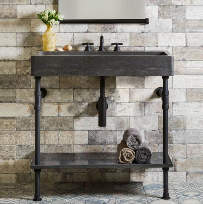 Stone Forest Trough Console, Specify Faucet Drilling If Required