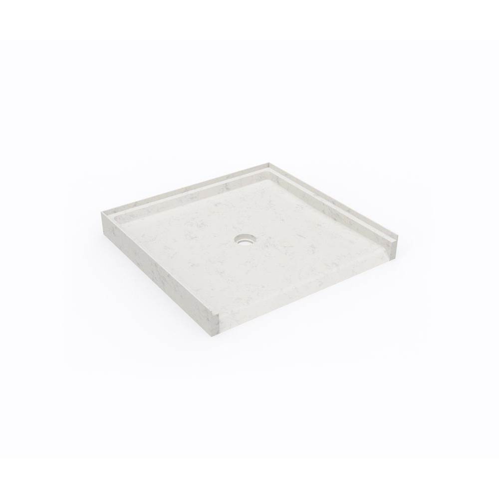 Swan STS-3738 37 x 38 Swanstone® Alcove Shower Pan with Center Drain Carrara